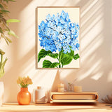 Mowana Paint by Numbers Kit for Adults Beginner with Wooden Frame and Easel Easy Acrylic on Canvas Hydrangeas Paint by Number Kits 8x12 inch with Paints and Brushes Mowana