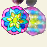 30 Sets Suncatcher Kit Mandala Suncatchers Window Art Paint Sun Catcher DIY Craft Kits Flower Suncatcher Kit for Summer Decoration Classroom Home Activity Art Project Birthday Party Favors AUEKIV