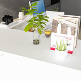 ECACAD Large L-Shaped Reception Desk with 3 Drawers, 15 Open Shelves, Counter Top & Monitor Stand, Office Desk Reception Counter Table with File Cabinet, White (70.9”L x 47.2”D x 39.43”H) ECACAD