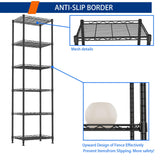 REGILLER 6 Wire Shelving Steel Storage Rack Adjustable Unit Shelves for Laundry Bathroom Kitchen Pantry Closet(Black,11.7" D x 16.8" W x 63" H) REGILLER