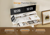 Claiks Standing Desk with Drawers, Electric Adjustable Standing Desk Adjustable Height, Sit Stand Up Desk with Storage Shelves & Wheels, 48 Inch White Claiks