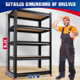 72" H Garage Shelving Heavy Duty, 2200LBS Garage Storage Shelves, Adjustable Metal Shelving Unit, Easy Assembly Utility Storage Rack Shelf for Basement, Warehouse, Pantry (72"H*35.4"W*15.7"D) TXTDPL