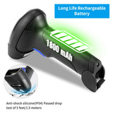 Wireless 1D 2D Barcode Scanner with Stand, NetumScan Portable Automatic QR Code Scanner Supports Screen Scan Handheld CMOS Image Bar Code Reader with USB Receiver for Warehouse POS and Computer NetumScan