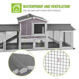 GUTINNEEN Rabbit Hutch Outdoor Large Chicken Coop with Cleaning Tray and Waterproof Roof Wooden Bunny Hutch PVC Floor Bottom for Small and Medium Bunny Rabbit Chick 87.8" L GUTINNEEN