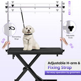 Flying Pig Ultimate Heavy Duty Dog Grooming Table – Hydraulic Lift, Adjustable Height, Non-Slip Surface, Professional Dog & Cat Grooming Arm, Stable & Safe Design for Home and Salon Use -Black Flying Pig Grooming
