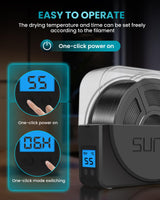 SUNLU Filament Dryer Box for 3D Printer Filament, S1 Plus Filament Dehydrator with Fan Design, Filament Storage can Keep 1.75 2.85 3.00mm PLA PETG ABS Filament Dry During 3D Printing (Black) SUNLU