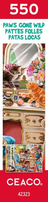Ceaco - Paws Gone Wild - Kittens in The Bedroom - 550 Piece Jigsaw Puzzle Ceaco