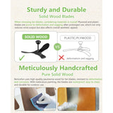 Benicefun 36 Inch Black Ceiling Fan No Light,Small Ceiling Fans Without Lights, Small Modern 3 Blade Quiet Dc Ceiling Fan For Slanted Ceilings, Rustic Wood Ceiling Fan For Gazebo With Remote Benicefun