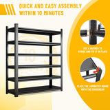 Hymnxemo 6-Tier Heavy Duty Shelves 3000lb Capacity, Adjustable Metal Garage Storage Rack for Basement Warehouse, Easy Assembly, Size 47.2''W×23.6''D×77''H Hymnxemo