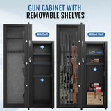 KAER 8-10 Gun Safe, Large Gun Safe for Rifles and Pistols, Quick Access Home Gun Rifle Safe and Storage Gun Locker Cabinet with 4 Pistol Pouches and Removable Shelf for Shotgun, Firearm, Ammo KAER