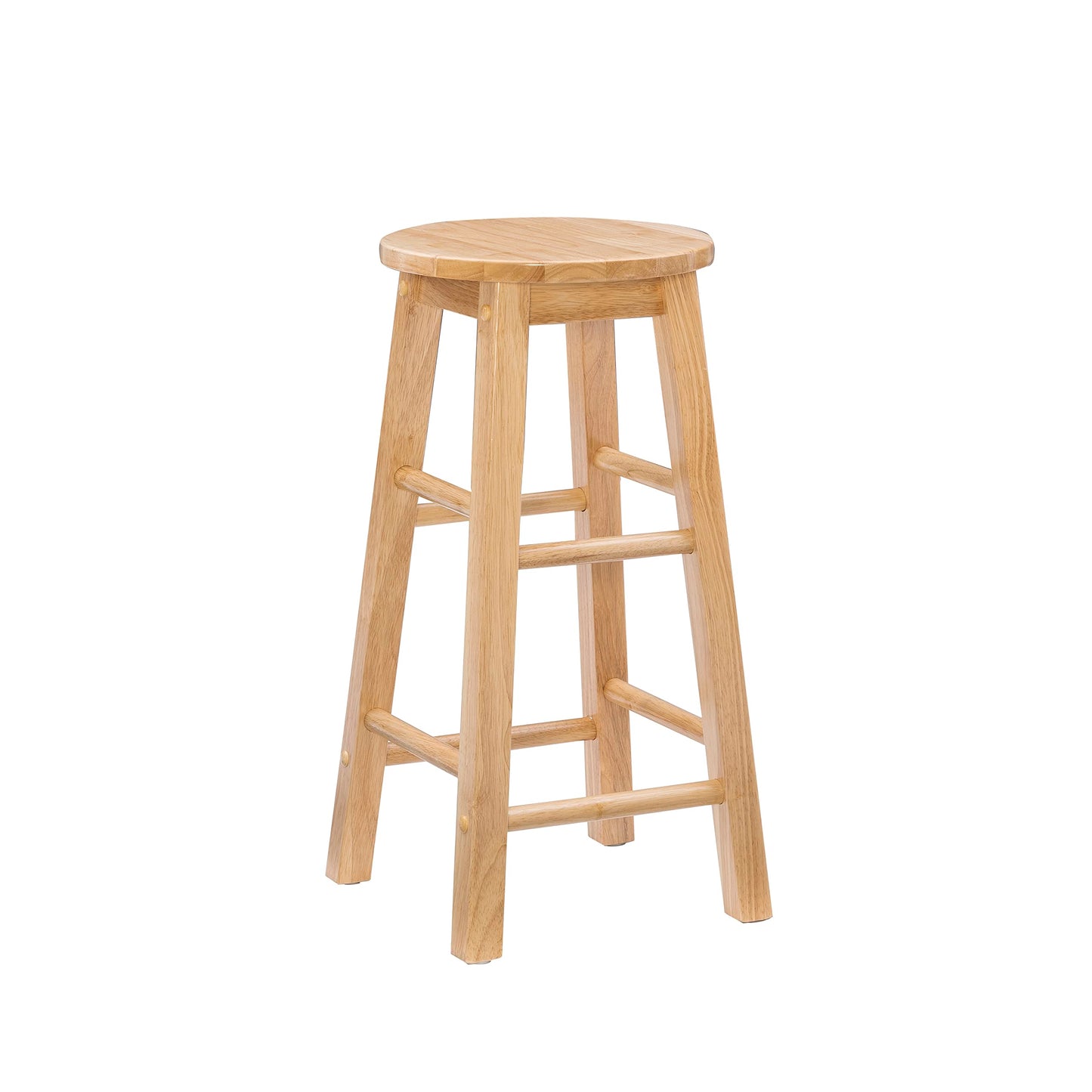 Linon Natural Barstool with Round Seat, 24-Inch - WoodArtSupply