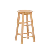 Linon Natural Barstool with Round Seat, 24-Inch Linon