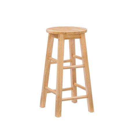 Linon Natural Barstool with Round Seat, 24-Inch Linon