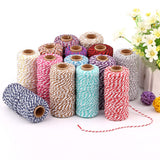 Cotton Twine, 328 Feet Red & White - Craft & Wedding Decor, Butchers & Christmas Wrapping String FLIPPED