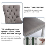 KUVADAZ 63"-78.74" White Faux Marble Extendable Dining Room Table Set for 8, 9-Piece Dining Table Set with 8 Chairs, Rectangle Wooden Expanding Kitchen Table and Grey Upholstered Chairs Set KUVADAZ