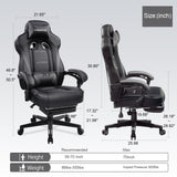 LUCKRACER Gaming Chair, Video Game Chairs Gaming Computer Chair with Footrest 350Lb Heavy Duty Gaming Chair Ergonomic Office Chair Lumbar Support for Adults, High Back, Swivel Seat, Recliner(Grey) LUCKRACER