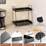 ANBOXIT 2-Tier Coffee Station Organizer, Wooden Kitchen Counter Shelf - Black ANBOXIT