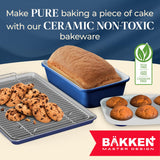 Bakken 8-Piece Stackable Bakeware Set - Ceramic Non-Stick Coating, Baking Sheets, Assorted Baking Pans, PTFE, PFOA & PFOS Free - Healthy Baking, Ergonomic Handles, Cooling Rack, Non-Toxic, Oven-Safe Bakken- Swiss