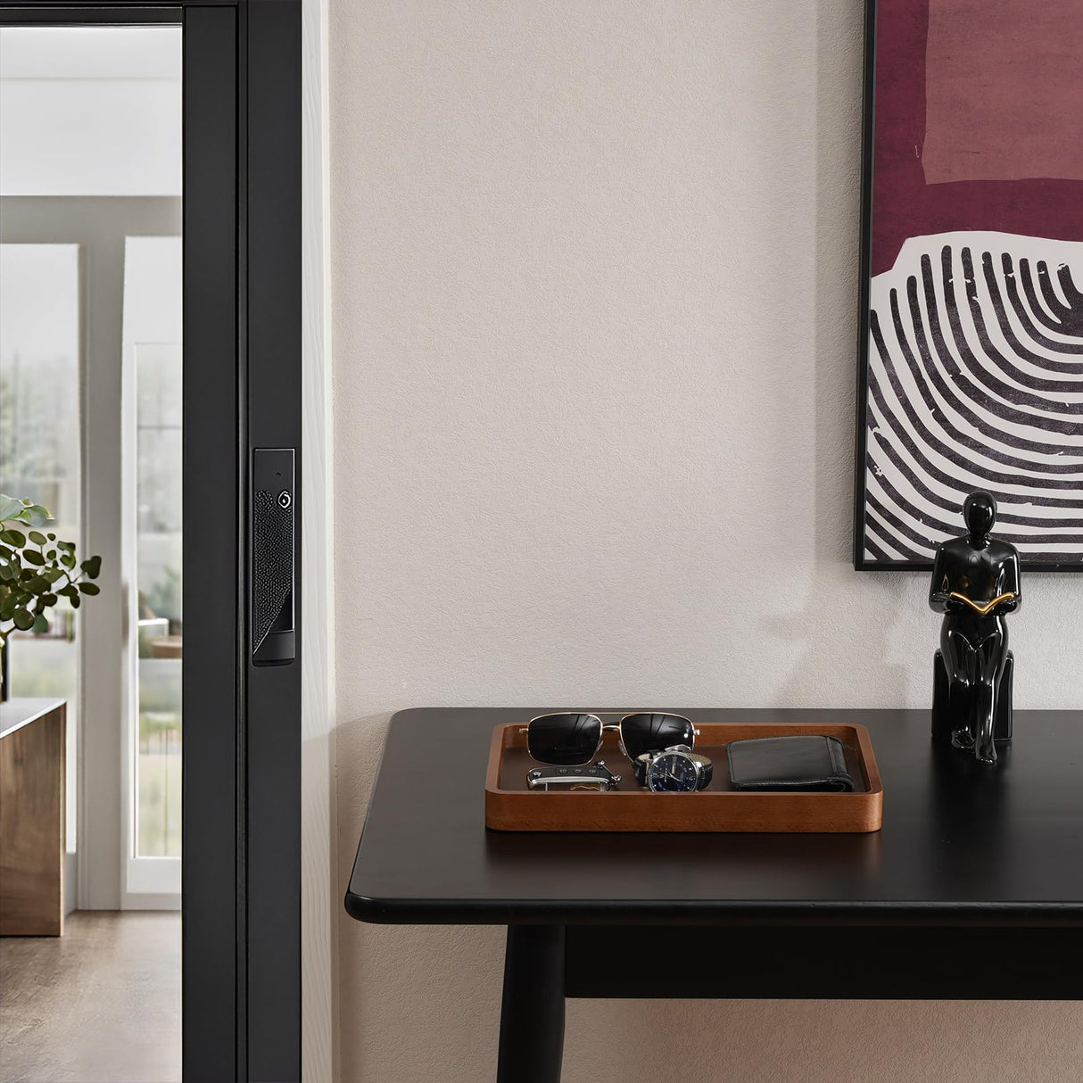 ProCase Wooden Valet Tray for Men, Wood Catch-All EDC Organizer, Nightstand, Entryway Bedside Dump Holder, for Wallets, Keys, Watches, Phones, Loose Change, Trinkets -DarkBrown ProCase