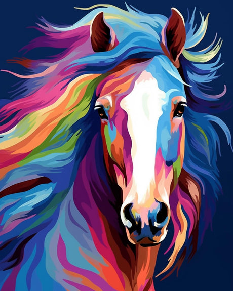 Maomaomi Paint by Numbers DIY Acrylic Painting Kit for Kids & Adults Beginner – 16" Wx20 L Colorful Horse Head Pattern Maomaomi