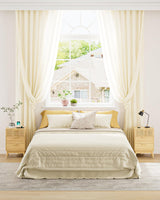 Aobafuir 3 Drawer Dresser for Bedroom, Fluted Nightstand Modern Closet Dressers Chest of Drawers, Wood Oak 3 Drawer Storage Chest for Bedroom, Hallway, Living Room Aobafuir