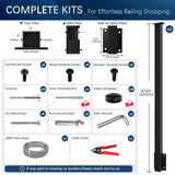 Gyykzz 2Pack One-Stop Side Mount Cable Railing Post Kits 42" (Post Body 47.6"), Complete Set Include 2 Pack Side Mount Line Posts, 105ft Cable, 12 Sets Cable Tensioner, 48 Cable Grommets (No Handrail) Gyykzz