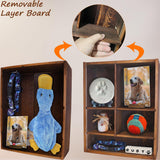 Sofunii Pet Memorial Shadow Box with Shelves for Dogs or Cats,11 * 14" Solid Wood Pet Frame Urn Ashes Display Case for as Loss Pet Remembrance Memory Keepsake - Carbonation Black Sofunii