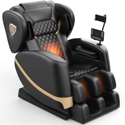 FURNIMAT 2025 Massage Chair Full Body, Zero Gravity Massage Chair with 10 Fix Rollers, Heating, Foot Massage, Auto Modes, Bluetooth Speaker, Touch Screen Controller (Classic Black)