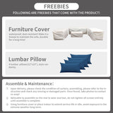 Rattaner Patio Furniture Set 5 Pieces Outdoor Furniture Set Outdoor Couch Coffee Table with Storage No-Slip Cushions and Waterproof Covers, Navy Blue Rattaner