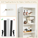 IFANNY 4 Shelf Bookcase with Drawers, Tall Bookshelves and Bookcases, Vertical Bookshelf Tower, Wood Storage Shelves, Modern Book Shelf for Bedroom, Living Room, Home Office (White, 74''H) IFANNY