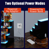 GarveeTech LED Lighted Liquor Bottle Display, 4-Step 16 Inch Lighted Liquor Bottle Shelf for Home Counter Party, Freestanding Lighted Bottle Display Stand with Remote & App Control, 1-8 H Timing GarveeTech