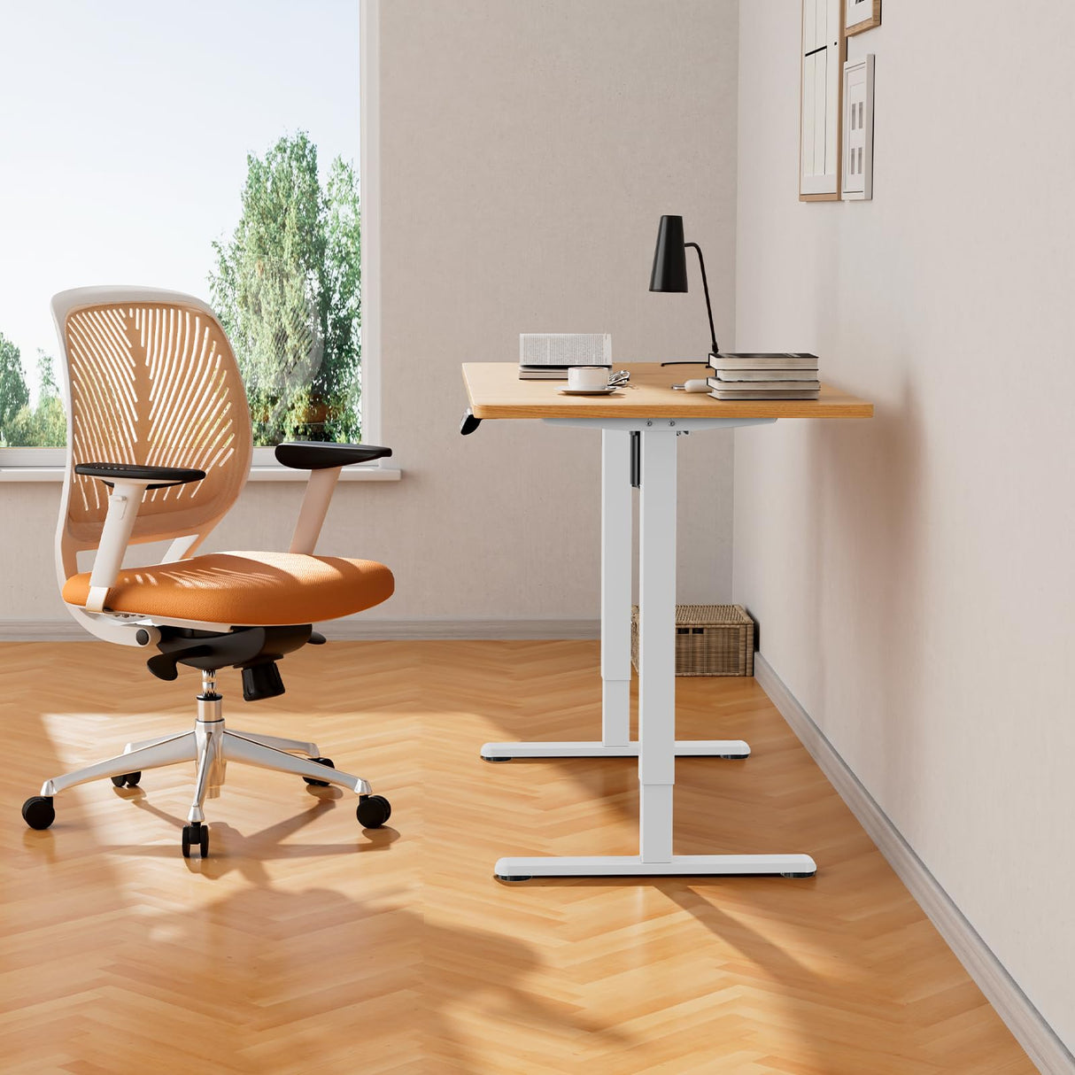 ErGear Electric Standing Desk Frame Height Adjustable Desk Legs Sit Stand Desk Frame Up to 47.2" Ergonomic Standing Desk Base Workstation Frame Only(White) ErGear