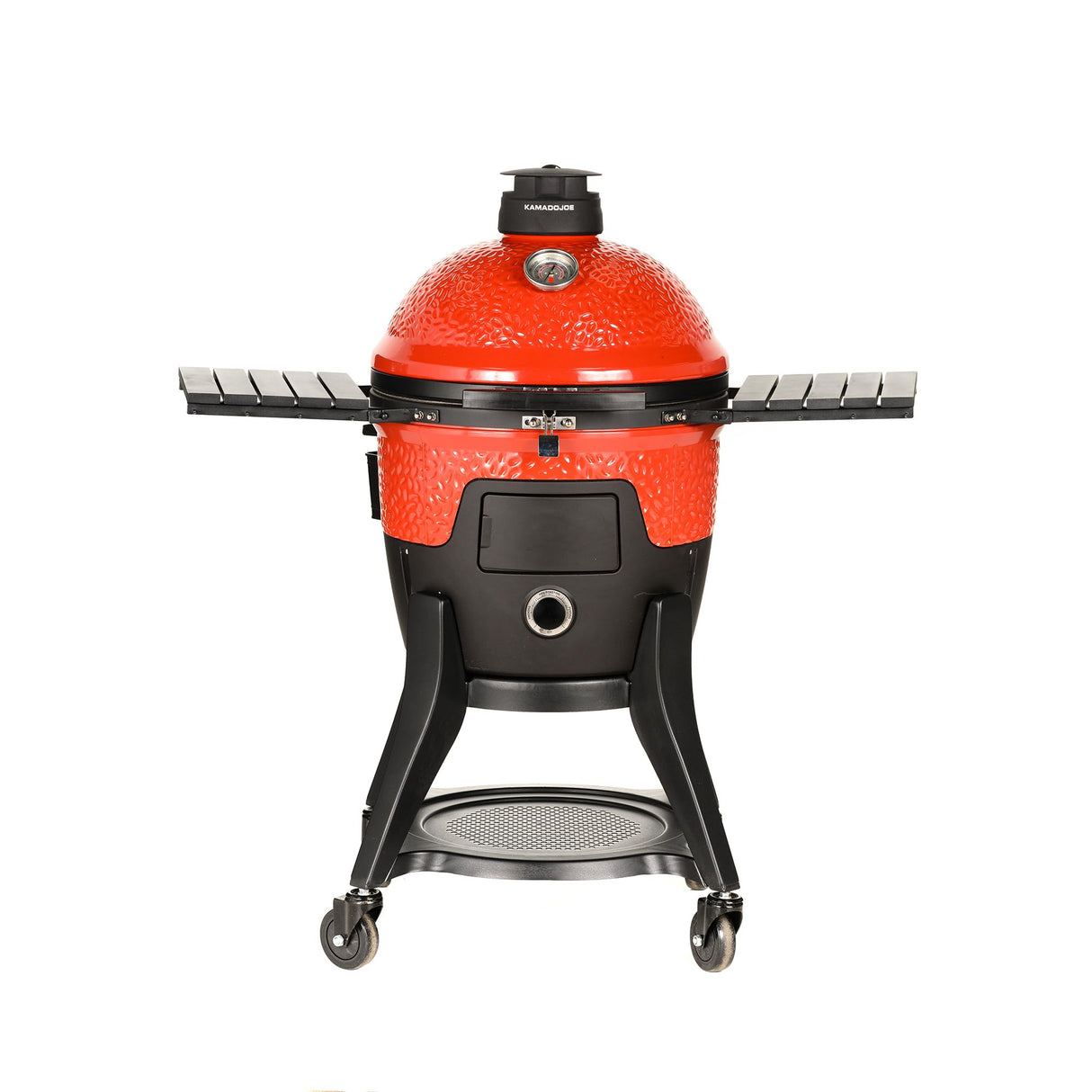 Kamado Joe Pellet Joe Grill, Classic Joe, 18-inch Ceramic Wood Pellet Grill and Smoker with Cart, Side Shelves, Stainless Steel Grates and 250 Cooking Square Inches in Red, Model KJ15260020 Kamado Joe