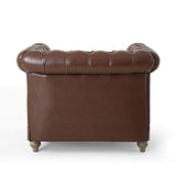 Christopher Knight Home Castalia Club Chair, Dark Brown + Natural 33.5D x 39W x 28H Inch Christopher Knight Home