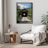 PUAGEMTI Diamond Art Kit for Adults, Rustic Covered Bridge Landscape Diamond Painting for Adults Beginners, DIY 5D Diamond Art Painting Kits Craft for Home Wall Decor 12x16 Inch Frameless PUAGEMTI