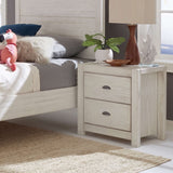Grain Wood Furniture Montauk 2-Drawer Nightstand, Rustic Off-White Grain Wood Furniture