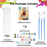 NEWENMO Horse Paint by Numbers Kit for Adults,Paint by Numbers on Canvas Unframed,DIY Oil Painting Perfect for Beginner, Craft, Hobbies and Home Wall Decor 12x16 in NEWENMO
