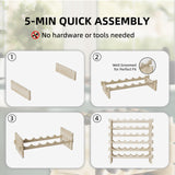 Modular Real Wood Wine Storage Racks - Stackable Wine Rack, Free Standing Floor Wooden Wine Rack, Premium Wine Storage Rack Elegant Display and Organizing for Kitchen and Cellar 8 Tier 72 Bottles Svimi