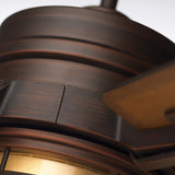 Luminance kathy ireland HOME Amhurst LED Ceiling Fan, 54 Inch Dimmable Lighting with 4-Speed Wall Control | Indoor Metal Fixture with 5 Reversible Wood Blades, Venetian Bronze Luminance