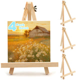 4PCS 9 Inch Wood Easels, Tripod, Painting Party Easel, Kids Student Tabletop Easels for Painting, Easel Stand for Painting Canvases, Portable Canvas Photo Picture Sign Holder. DSUWAZU