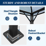 COVERONICS 10FT x 10FT Patio Polycarbonate Hardtop Gazebo with Steel Frame - Outdoor Translucent Roof Gazebo with Breathable Netting & Shaded Curtains for Porch, Lawn, Garden, Backyard, Poolside COVERONICS