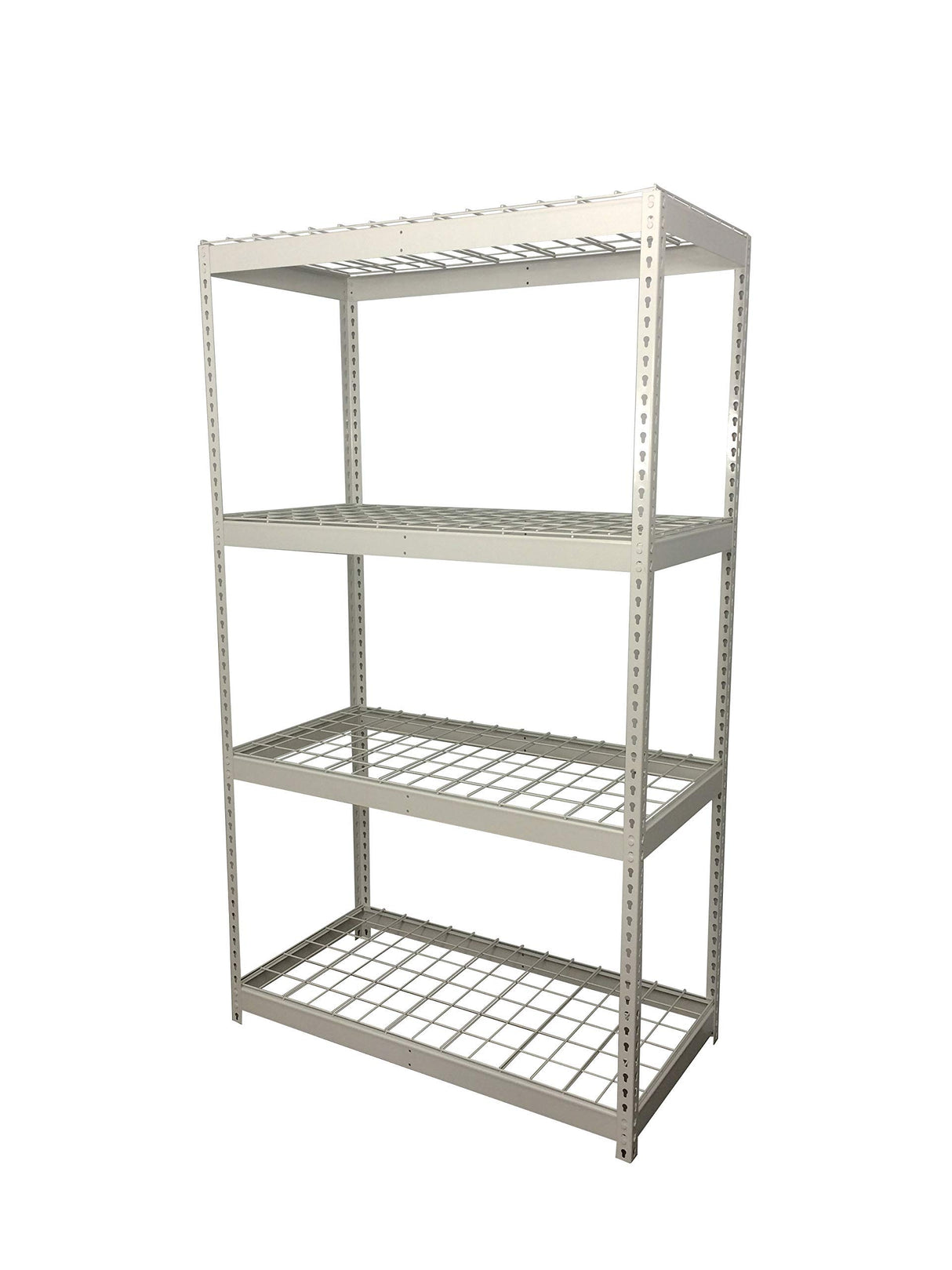 SafeRacks Garage Shelving Unit - All Steel Storage Rack That Holds 300 Pounds Per Shelf - Easy to Assemble, White (24" x 48" x 84") SafeRacks