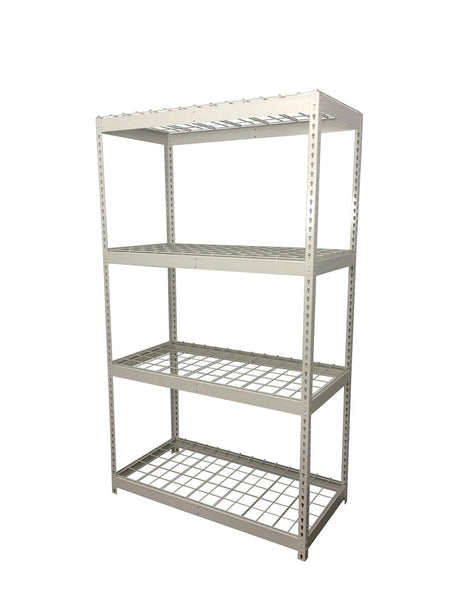 SafeRacks Garage Shelving Unit - All Steel Storage Rack That Holds 300 Pounds Per Shelf - Easy to Assemble, White (24" x 48" x 84") SafeRacks