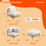 SUNCOZE Outdoor Sectional Furniture, 12 Pieces Outdoor Patio Furniture Sets PE Rattan Wicker Sofa Set, All Weather Patio Conversation Set with Cushion and Ottoman for Deck Lawn Pool SUNCOZE