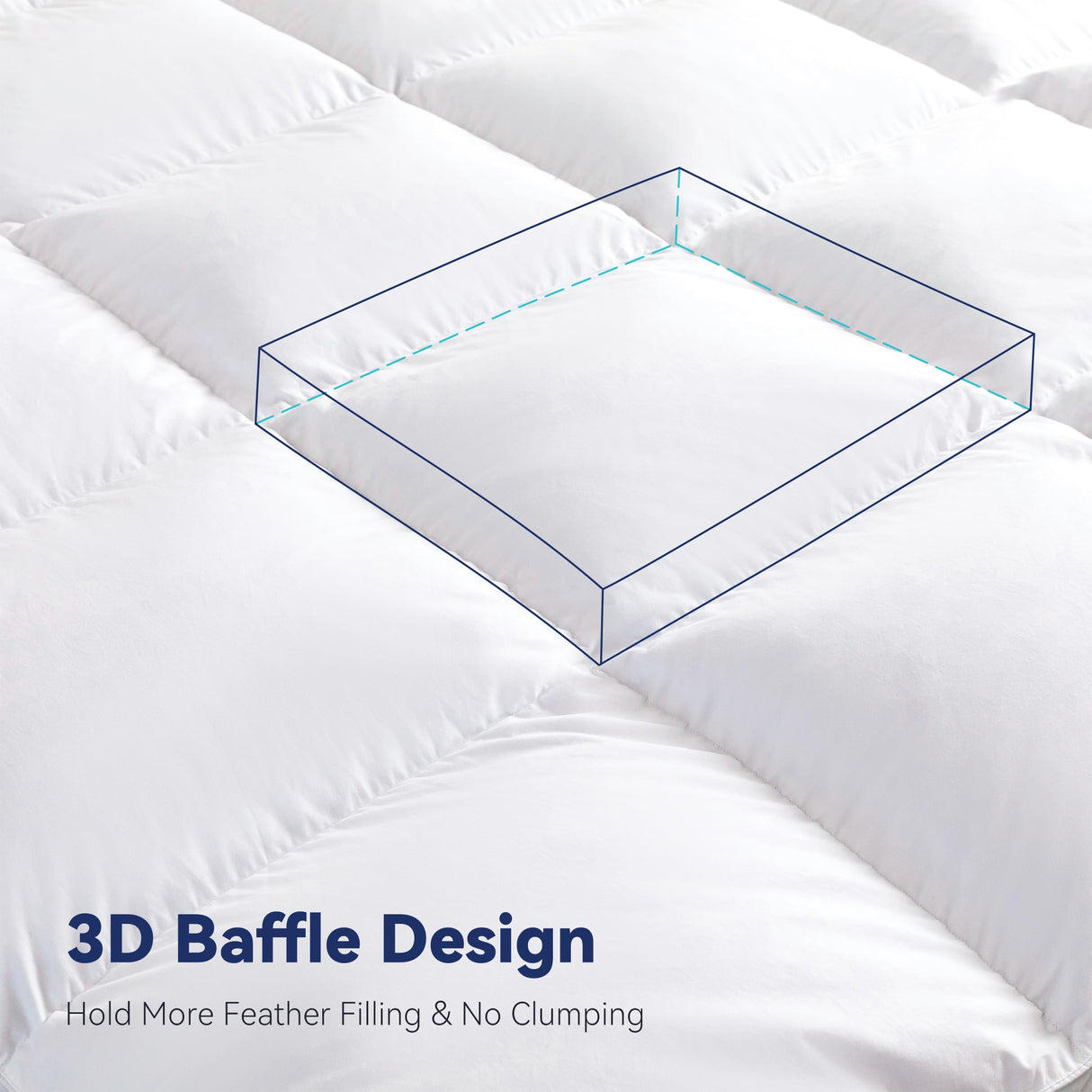 LeWinBedding 3 Inch White Goose Feather Mattress Topper,Twin Feather Bed Topper,Mattress Cover with Straps,Ultra Soft Pillowtop,100% Organic Cotton Fabric(39”x75”) LeWinBedding