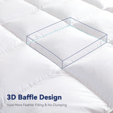 LeWinBedding 3 Inch White Goose Feather Mattress Topper,Twin Feather Bed Topper,Mattress Cover with Straps,Ultra Soft Pillowtop,100% Organic Cotton Fabric(39”x75”) LeWinBedding