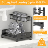 2 Pack Under Sink Organizer Storage 2-Tier Premium Metal Pull-Out Racks, Height Adjustable, Easy Installation | Kitchen & Bathroom Organizers Saydear