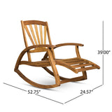 Christopher Knight Home Alva Outdoor Acacia Wood Rocking Chair with Footrest, Teak Finish Christopher Knight Home
