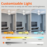 TALOYA 42inch Ceiling Fans with Lights and Remote Control, Quiet DC Motor, Double-faced Blades, Modern Low Profile Ceiling Fan for Bedroom, Living Room, Dining Room, Office TALOYA