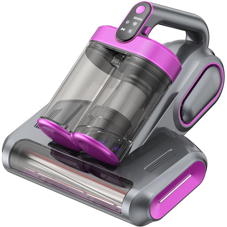Cordless Mattress Vacuum Cleaner, Bed Vacuum Cleaner with 18Kpa Suction 253.7nm UV-C Light & 80000Rpm Rotation Ultrasonic Tech Double-Cup, Portable Handheld Vacuum for Bed/Fabric Sofa/Carpet Cleaning Linkifly
